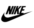 Nike logo in black and white