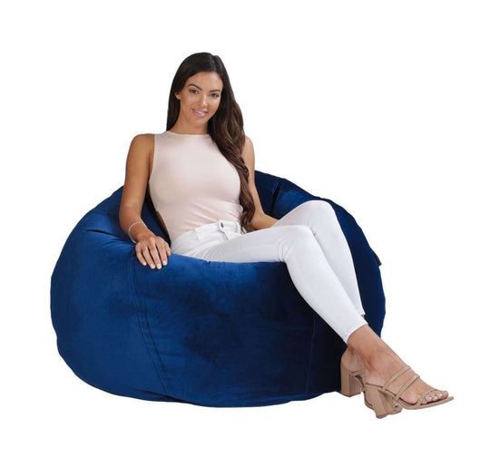 Bella Velvet Bean Bag blue