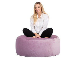 Bella Velvet Ottomans Baby Pink
