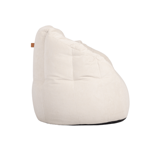 Boston Tub Corduroy Bean Bags Large Vanilla side view
