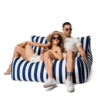 Costa Luxe Bean Bag Lounger Navy Stripes
