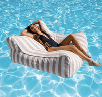 Costa Pool Lounger Taupe Stripes