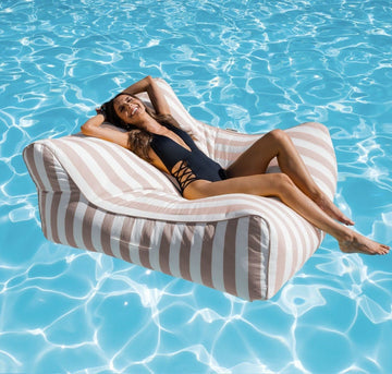 Costa Pool Lounger Taupe Stripes