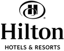 Hilton Hotels & Resorts logo in black and white
