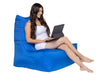 Merlin Large Bean Bag Chairs blue lady with laptop
