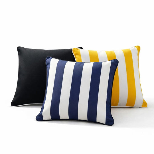 a selection of colorful outdoor cushions