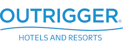 Outrigger Hotels and Resorts logo with blue text on a white background