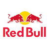 Red Bull logo with a red bull and yellow sun on a white background