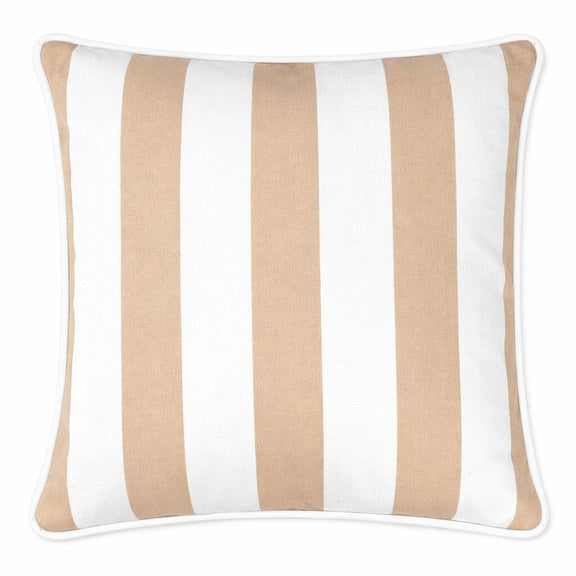 taupe striped outdoor cushion