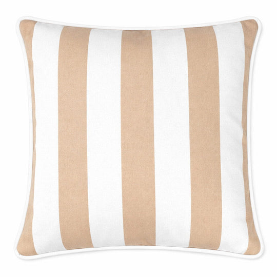 taupe striped outdoor cushion