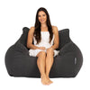 Teddy Fleece Bean Bag Chair Charcoal