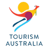 Tourism Australia logo with kangaroo and sun design
